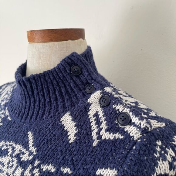 Anthropologie Maeve Dilvendra Navy Blue mock neck sweater Small NWOT - Picture 3 of 7